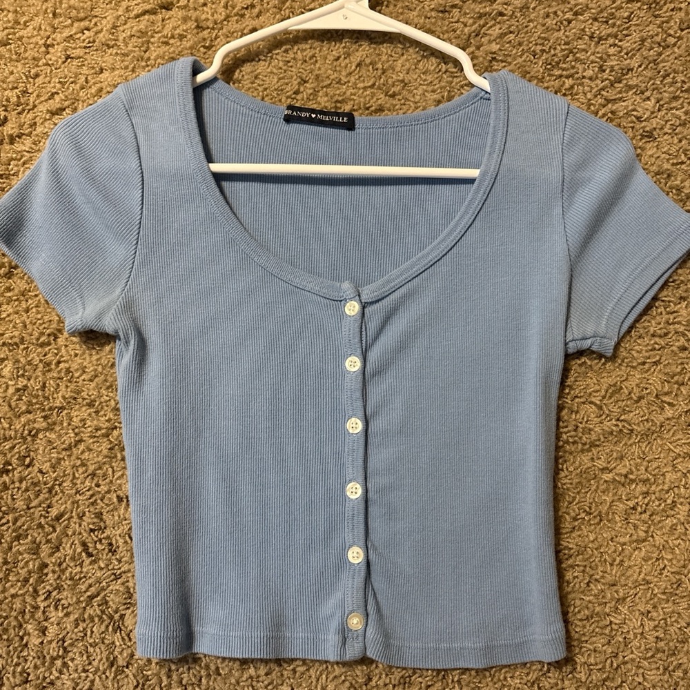 Brandy Melville Blue Button-Down Shirt